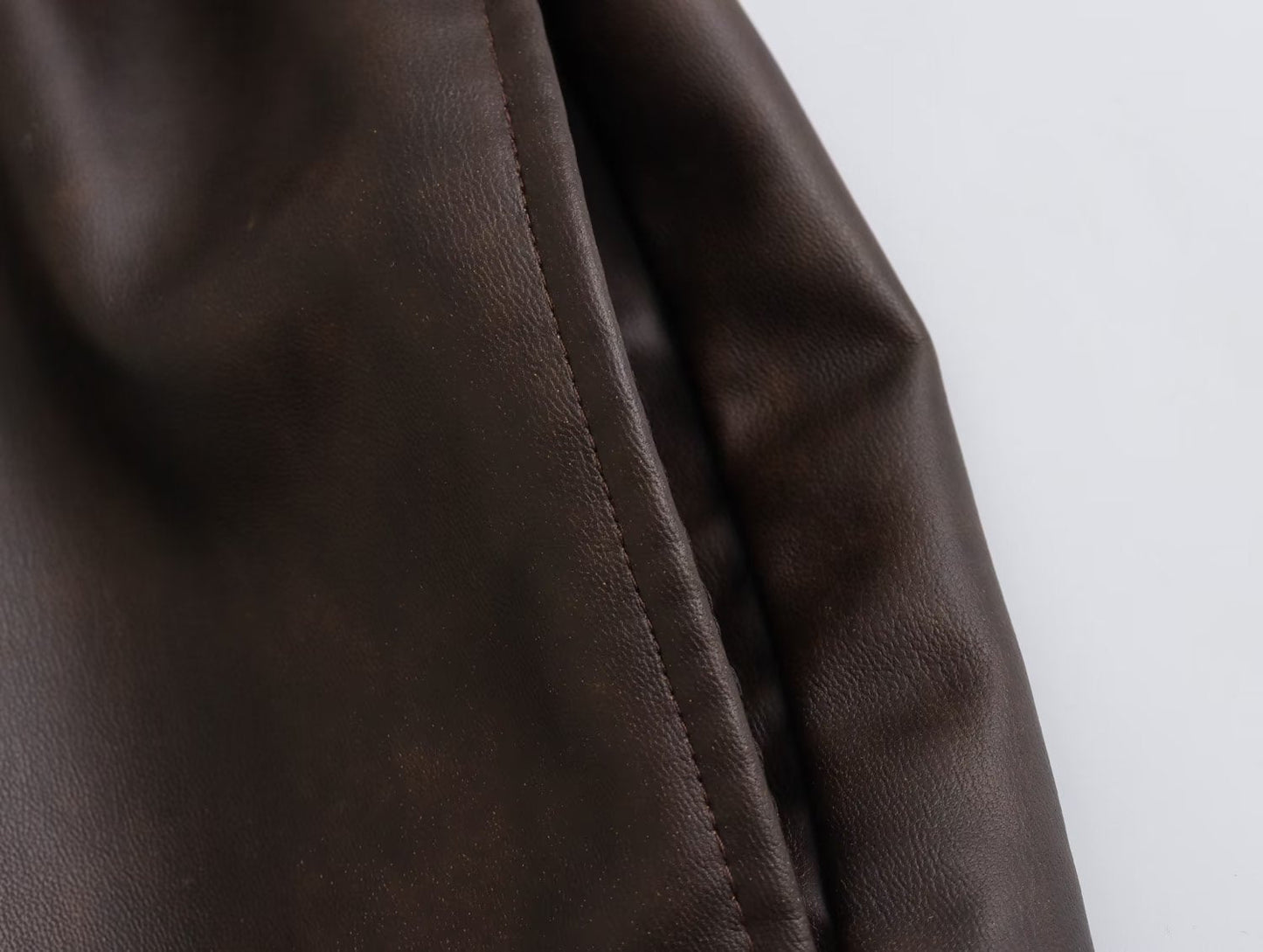 COCU - Women's Long Brown Leather Coat