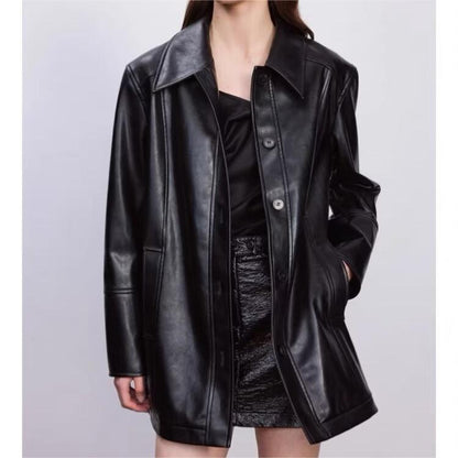 MAREVA - Vegan Leather Trench Coat