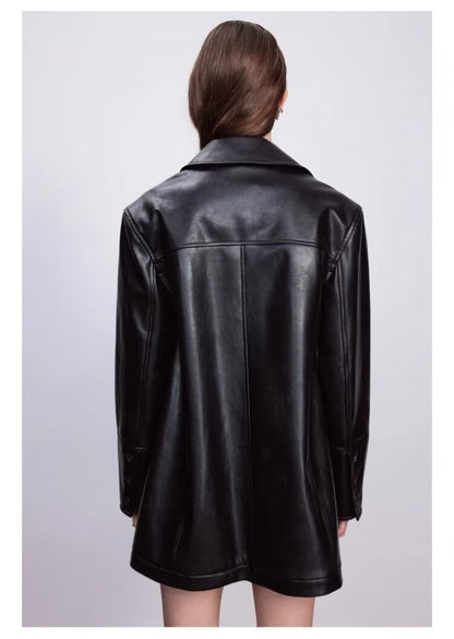 MAREVA - Vegan Leather Trench Coat