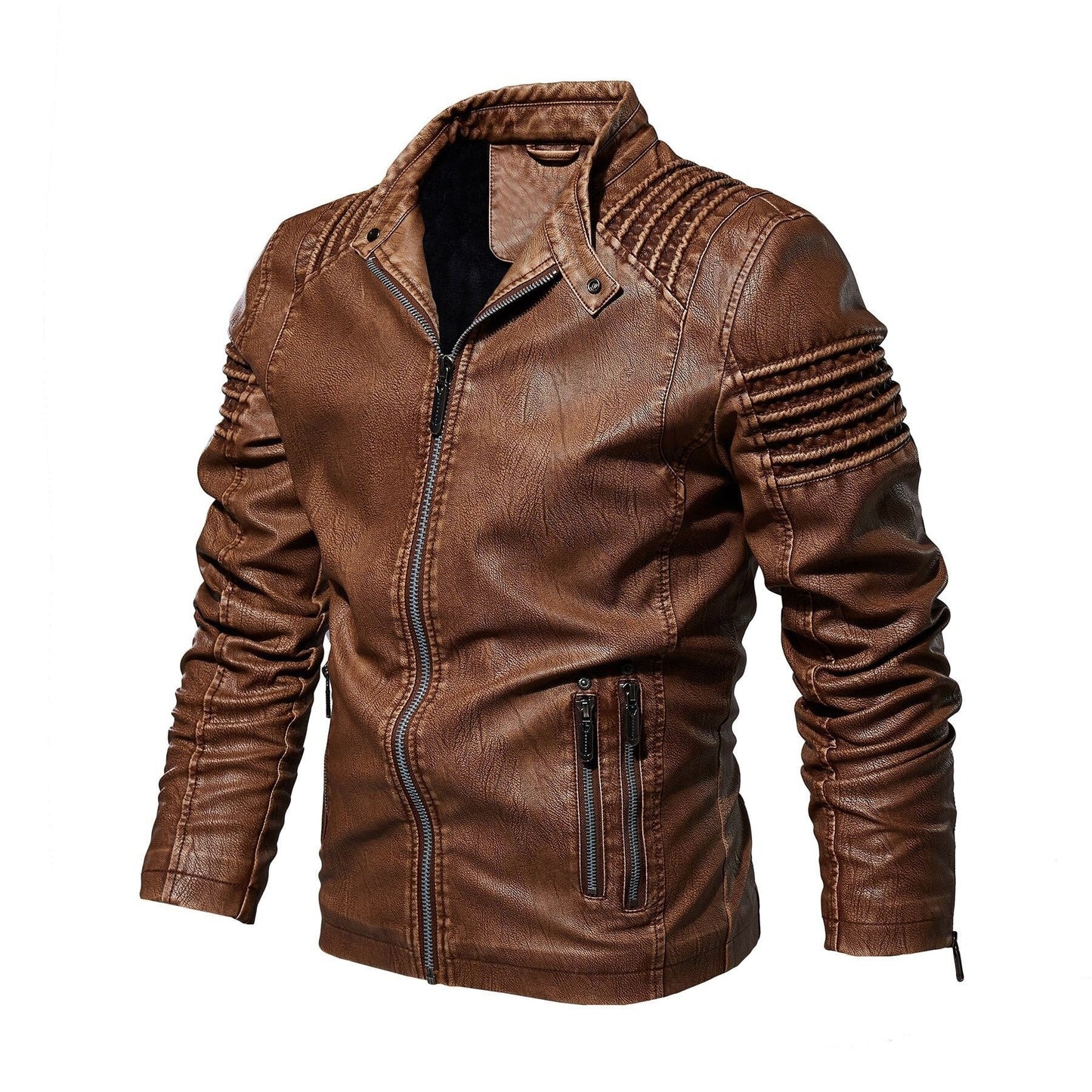 FABIO - Leather Jacket With Fleece Lining