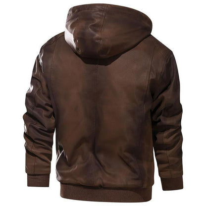 FREDERICO - Leather Jacket With Hood