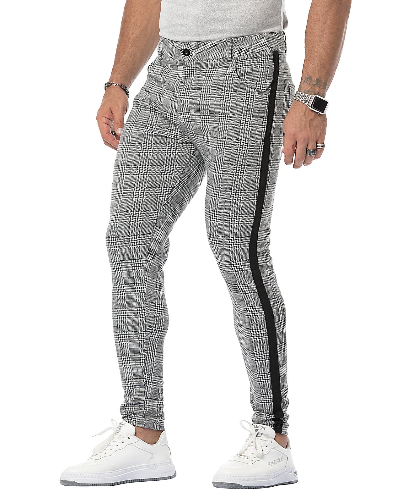 MAZE - Skinny Fit Checkered Chino