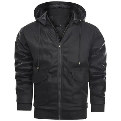 FREDERICO - Leather Jacket With Hood