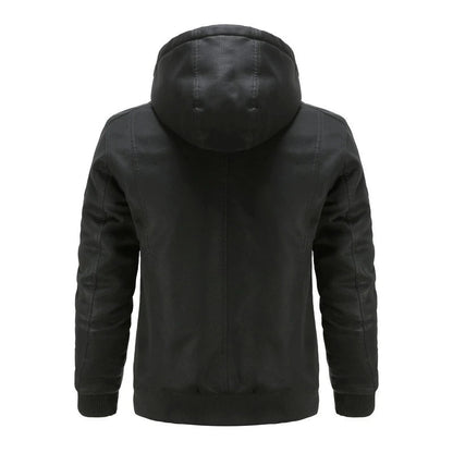 FREDERICO - Leather Jacket With Hood