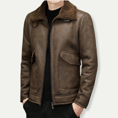 LANGTON - Suede Look Biker Jacket