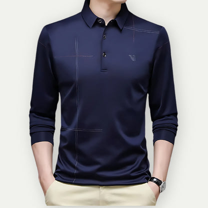 MADURO - Elegant Long Sleeve Polo Shirt