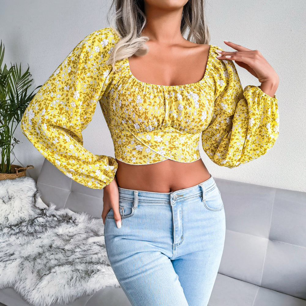 BAYLIN - Milkmaiden Top With Floral Print