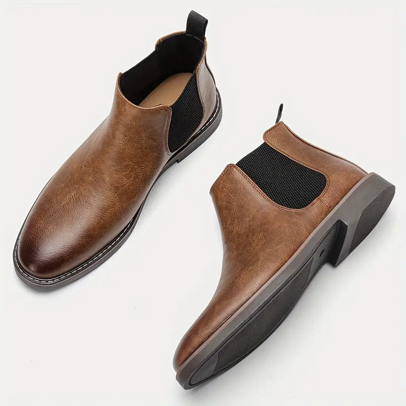 WAYLON - Handcrafted Leather Chelsea Boots Rich Brown