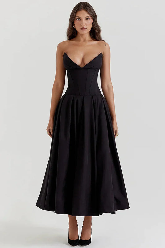 Julia - Strapless V-neck Dress