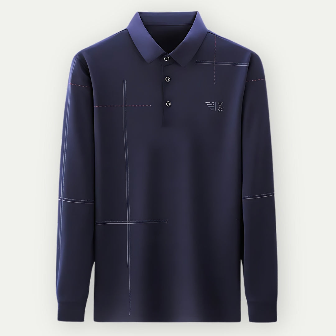 MADURO - Elegant Long Sleeve Polo Shirt