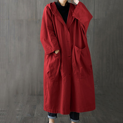 KAE - Windproof Oversized Trench Coat With Pockets