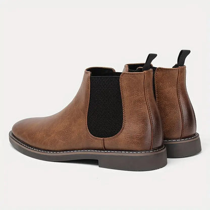 WAYLON - Handcrafted Leather Chelsea Boots Rich Brown