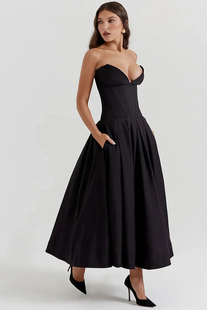 Julia - Strapless V-neck Dress