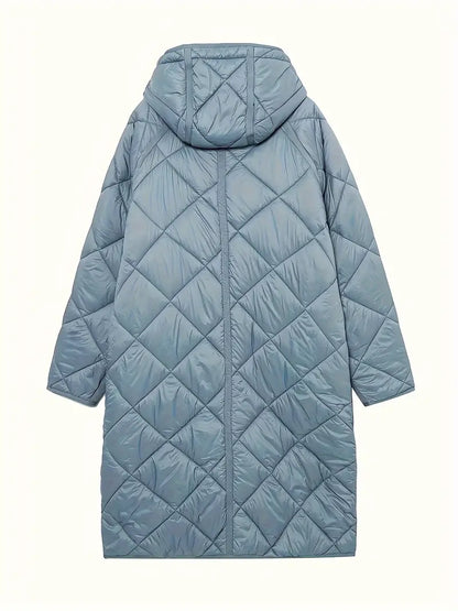 SUNY -  Light Blue Hooded Longline Puffer Coat