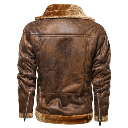 EMIR - Leather Biker Jacket With Fleece Lining