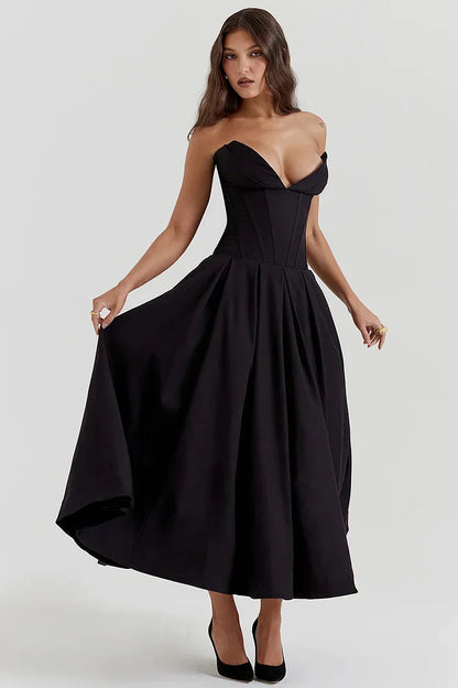 Julia - Strapless V-neck Dress