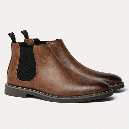 WAYLON - Handcrafted Leather Chelsea Boots Rich Brown