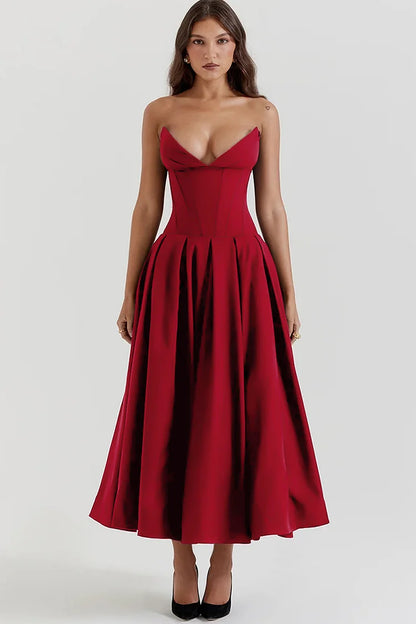 Julia - Strapless V-neck Dress