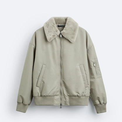 GRANT - Men's Sherpa Collar Bomber Jacket