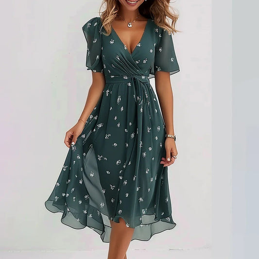 Clara™ - Elegant short sleeve dress