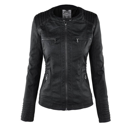 ASHTON - Vegan Leather Jacket With Detachable Hood