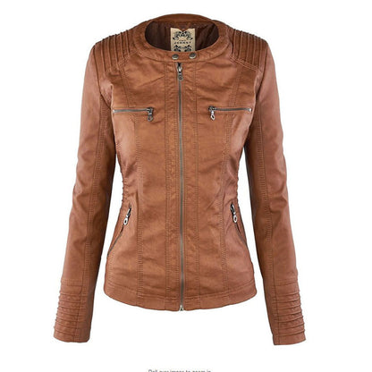 ASHTON - Vegan Leather Jacket With Detachable Hood