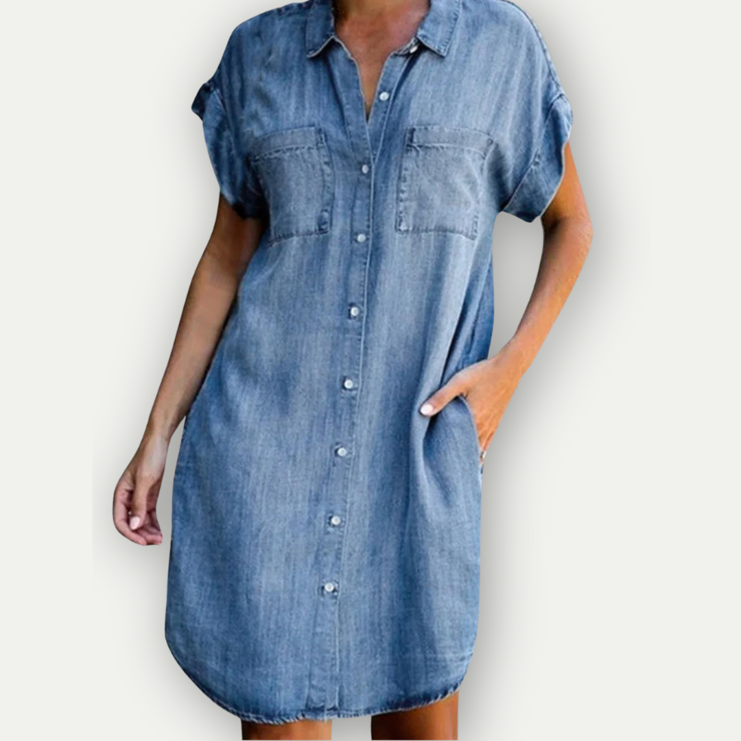 Mirielle - Summery Denim Shirt Dress