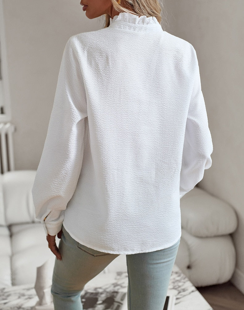 Lisbeth™ - Cuff Collar Designed Elegant Long Sleeve Blouse