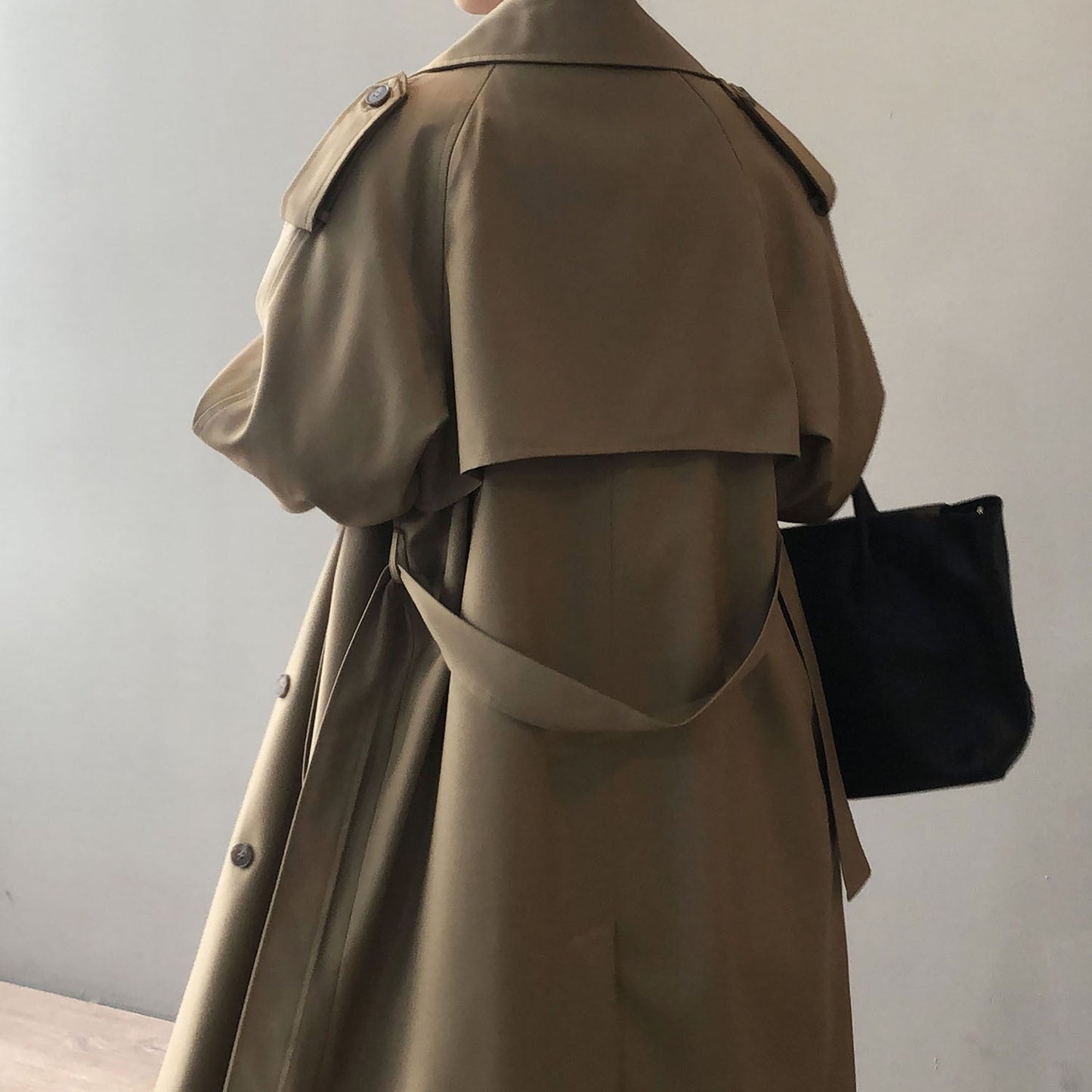 KHARI -  Double-Breasted Trench Coat