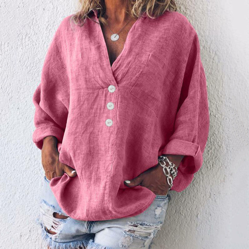 Kirsty™ - Stylish Cotton - Linen Pullover