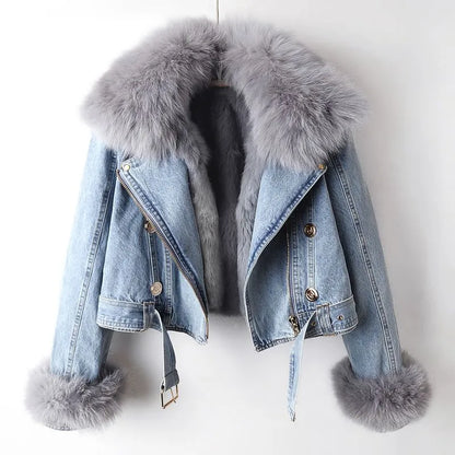 Eliza - Denim & Fur Jacket