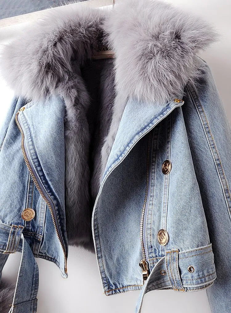 Eliza - Denim & Fur Jacket