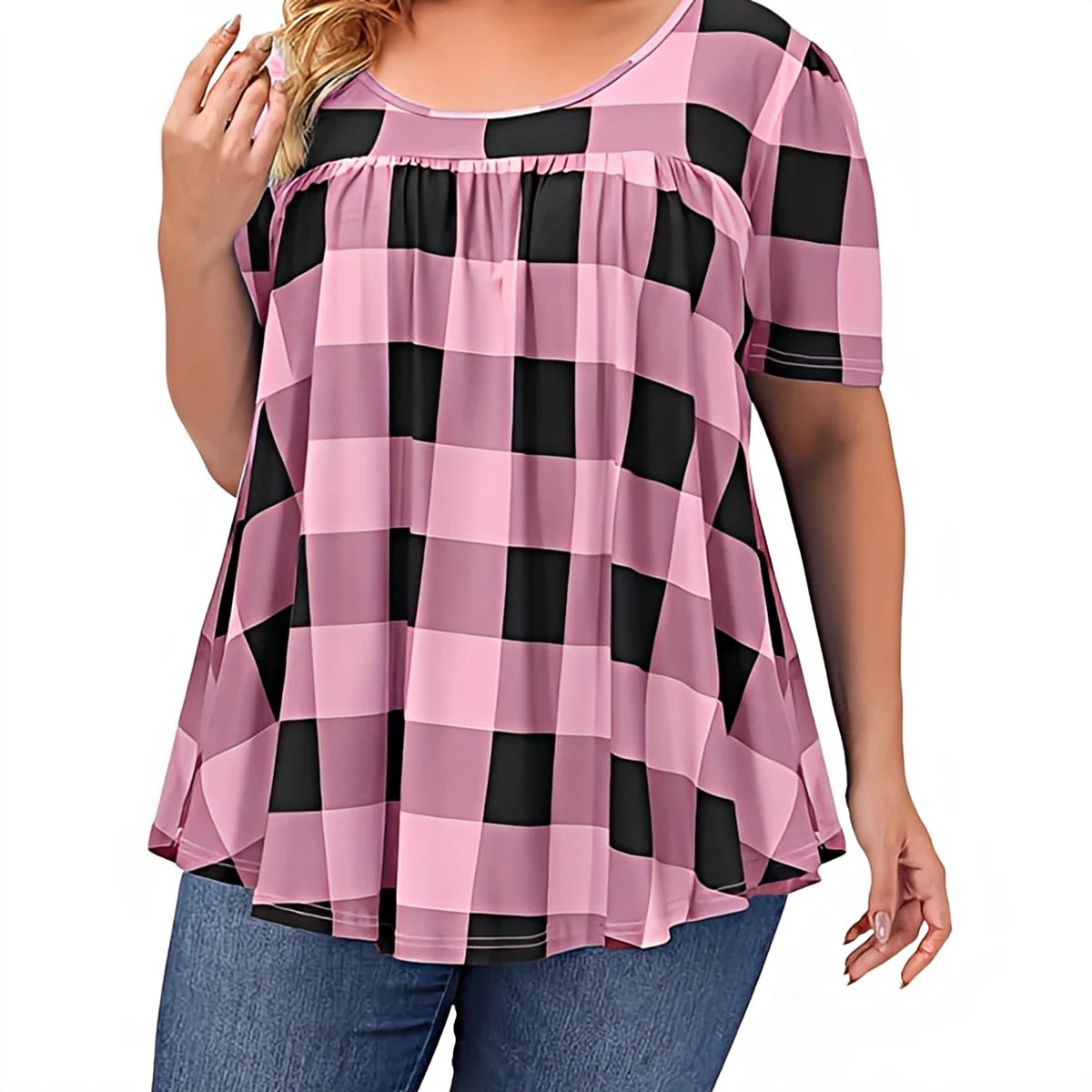 Kamila™ | Plaid Swing Top