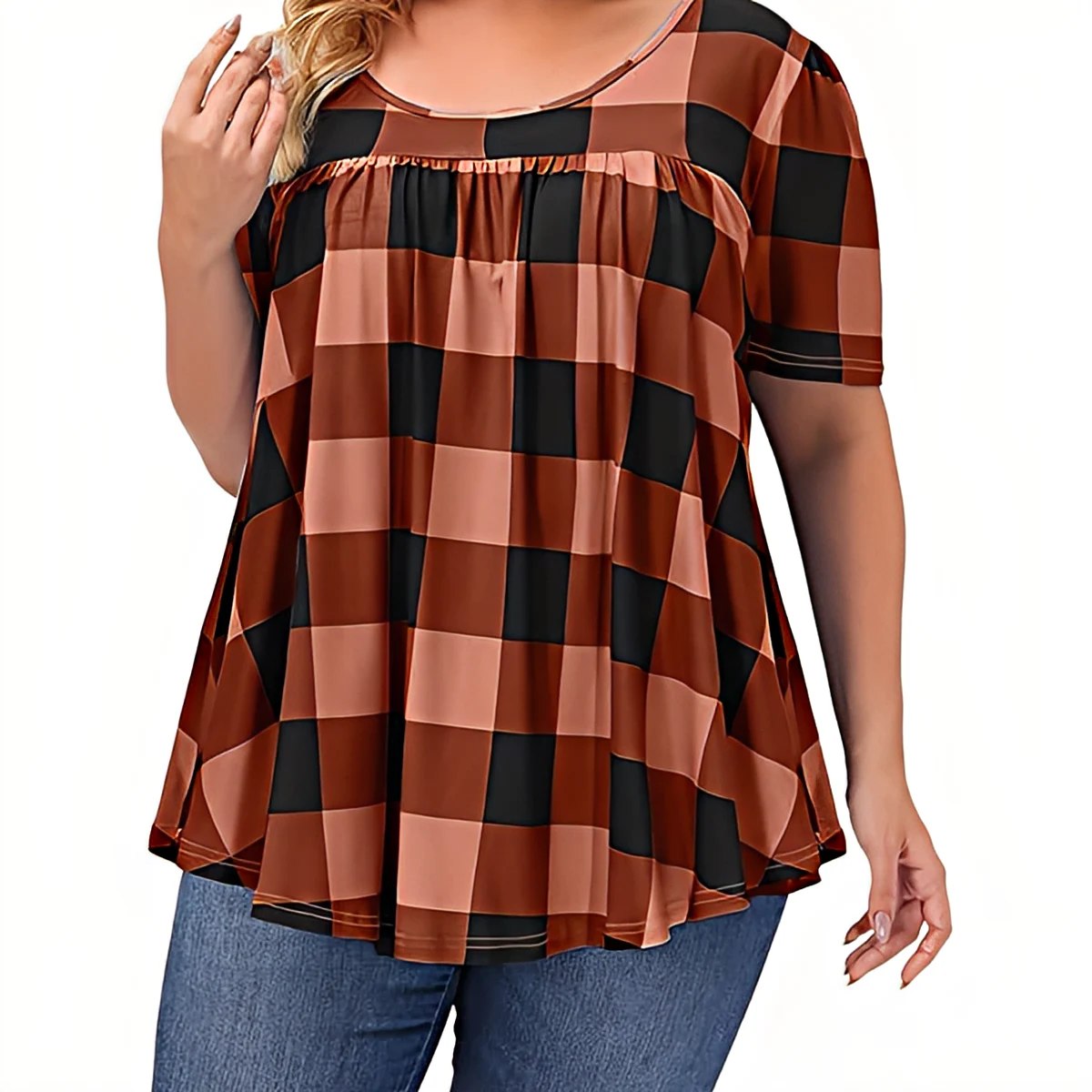 Kamila™ | Plaid Swing Top