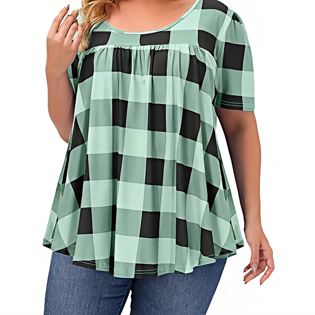 Kamila™ | Plaid Swing Top