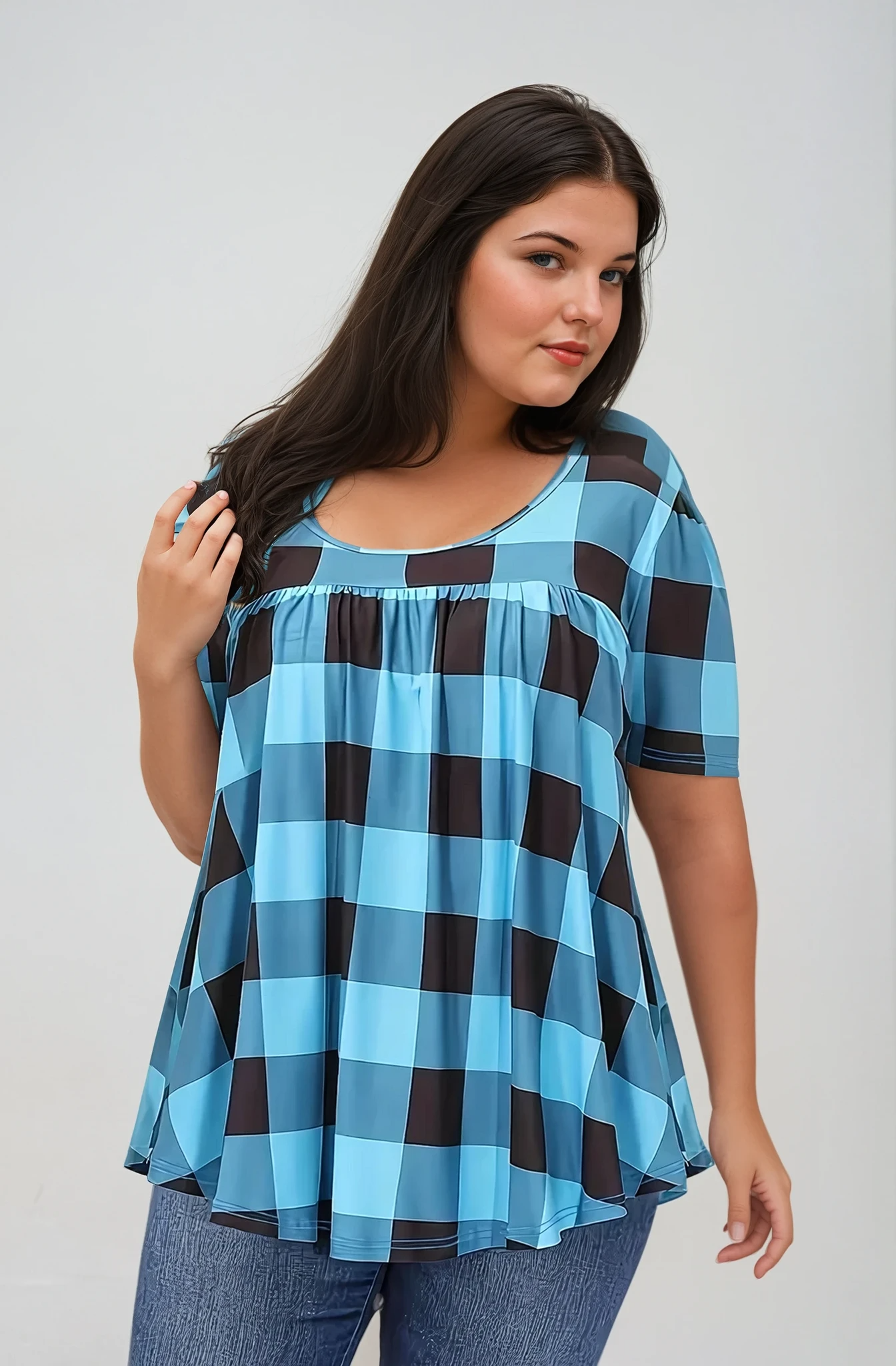 Kamila™ | Plaid Swing Top