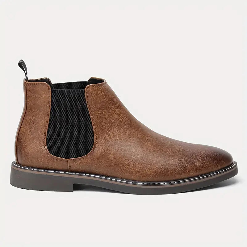 WAYLON - Handcrafted Leather Chelsea Boots Rich Brown