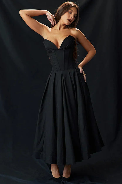 Julia - Strapless V-neck Dress