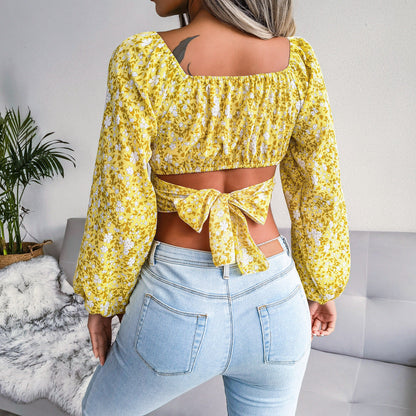 BAYLIN - Milkmaiden Top With Floral Print