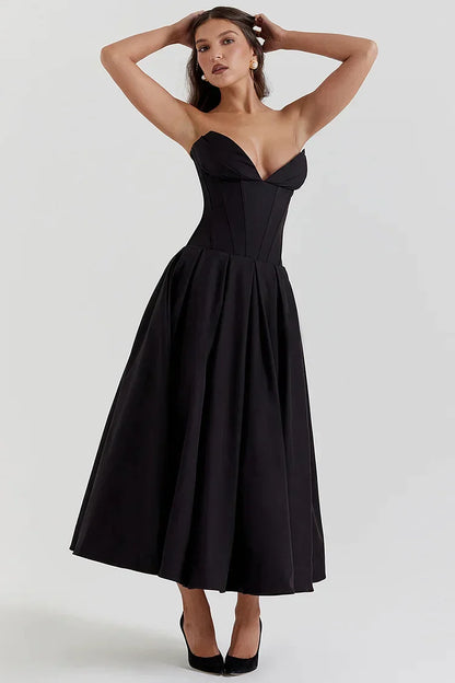 Julia - Strapless V-neck Dress