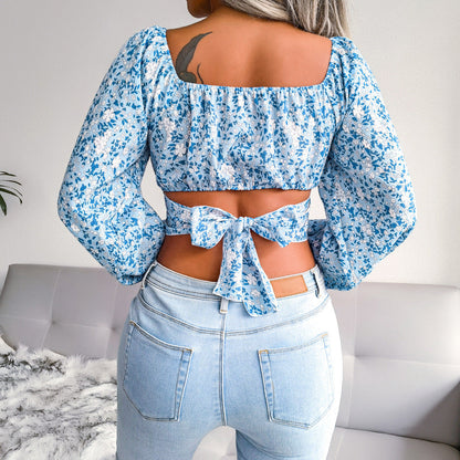 BAYLIN - Milkmaiden Top With Floral Print