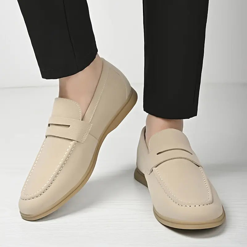 KINGSTON - Vegan Suede Strap Loafers with Modern Contrast Sole