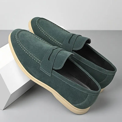 KINGSTON - Vegan Suede Strap Loafers with Modern Contrast Sole