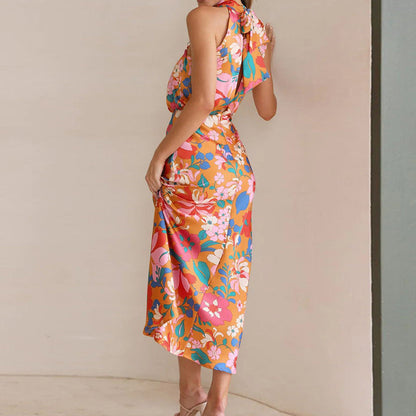 MARCELLE - Floral Satin Dress