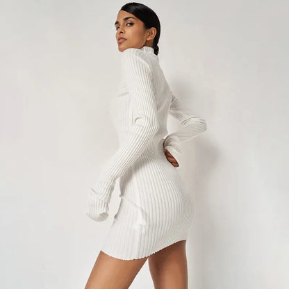 KIMYA - Ribbed Turtleneck Dress