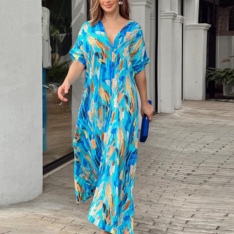 FIRI - Summery V-neck Maxi Dress