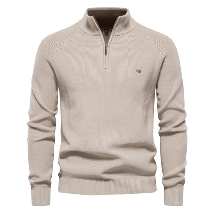 DYLAN - Quarter-Zip Quilted Ribbed Knit Sweater