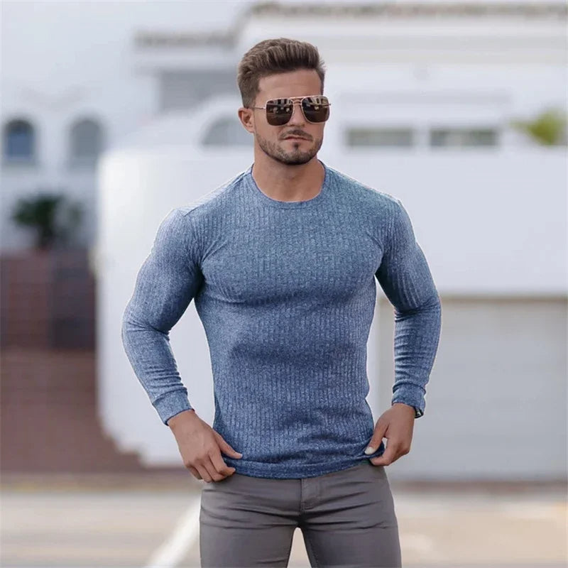 KENNY - Muscle Fit Ribbed T-Shirt