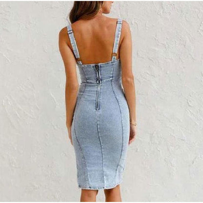 NEELI - Denim Split Dress