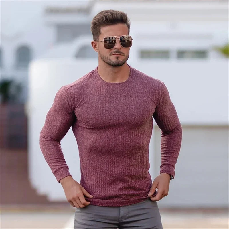 KENNY - Muscle Fit Ribbed T-Shirt